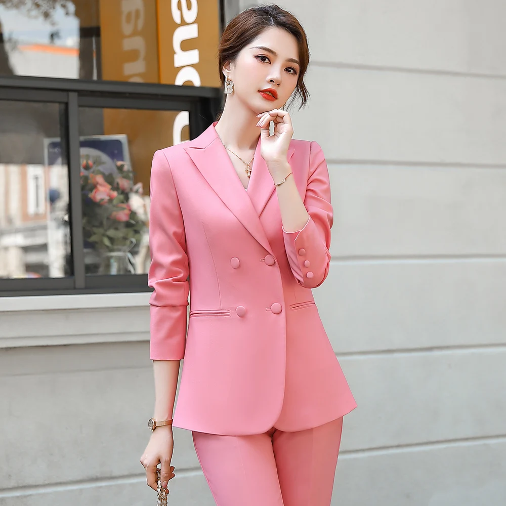 

2021 spring and autumn striped jacket and pants suit office suit women's suit pants suit oversized professional suit professiona