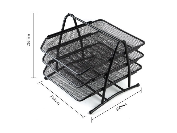 Комикс B2163 3 уровневый стальной сетчатый Настольный лоток черный|basket storage|basket