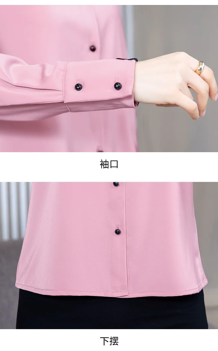 

Chiffon Shirt Long Sleeve Women Autumn Tops 2021 Summer Fashion Office Blouse Work Elegant Lace Patchwork Sleeve Shirts Blusas