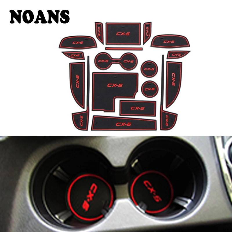 

Car Accessories For Mazda CX-5 2018 2017 2015 2014 2013 CX5 gate slot mat anti-slip pad Cup Mat Interior decoration Rubber mats