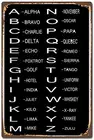 Неприменимо фонетический плакат с алфавитом Альфа зулу винтажный Ретро металлический жестяной знак 8x12 дюймов