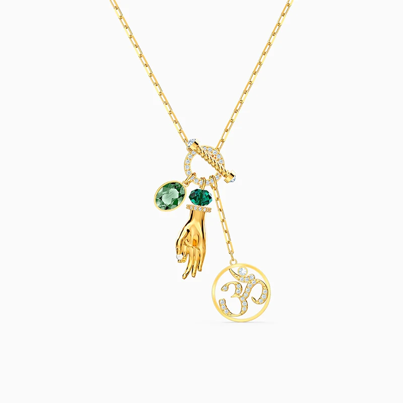 

2020 fashion jewelry SWA new SYMBOLIC HAND OM pendant necklace Om symbol. Mudra handprint decoration female romantic gift