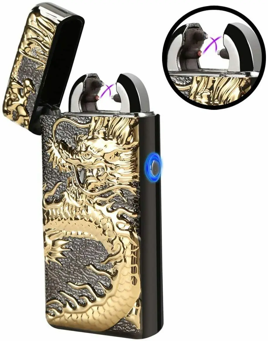 

Electric Lighter Double Arc Electronic Lighter USB Rechargeable Flameless LED