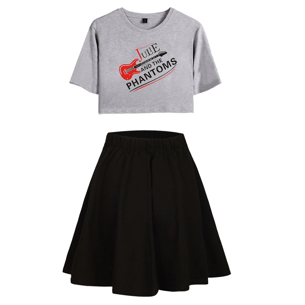 

Julie and the Phantoms - Women's Two Piece Set Short Sleeve T-shirt Crop Top + Skirt Streetwear Girl Outfit Ladies Summer Sets