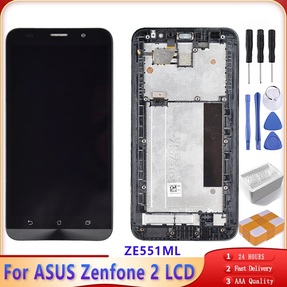 Оригинальный ЖК дисплей 5 0 дюйма для ASUS Zenfone 2 ZE551ML Z00AD с сенсорным экраном и рамкой