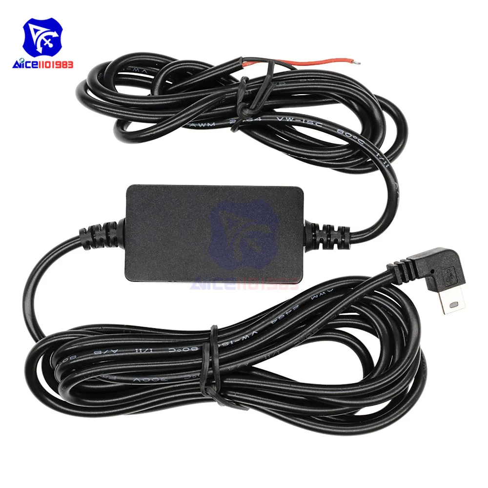 Diymore 5V Mini USB прямое автомобильное зарядное устройство с жестким проводом, кабель питания, комплект, автомобильный видеорегистратор, камера, рекордер, эксклюзивный блок питания