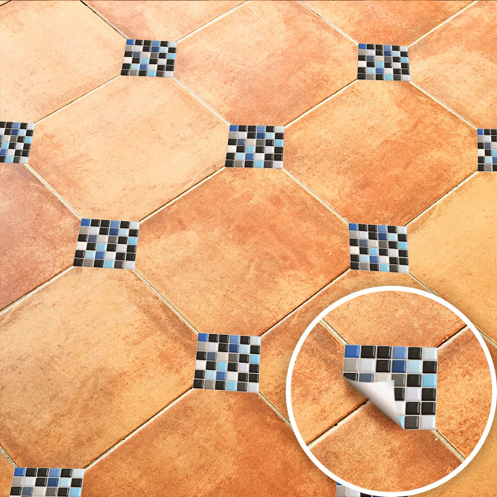 Плоская мозаичная плитка 10 шт. настенная наклейка с принтом 2D переводная Крышка