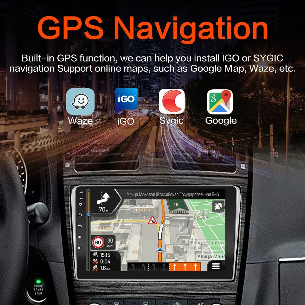 Автомобильное радио GPS-навигатор мультимедийный видеоплеер 2DIN 4 Гб + 64 ГБ Android 10 0 DSP