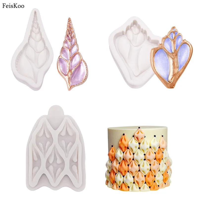 Легкая ткань пышные силиконовые помадки инструмент для украшения торта морская