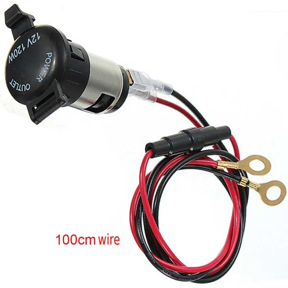 

12V 24V Cigarette Lighter Charger Power Cable Waterproof Power Motorcycle Car Cigarette Lighter Socket Plug With Fuse & Wire