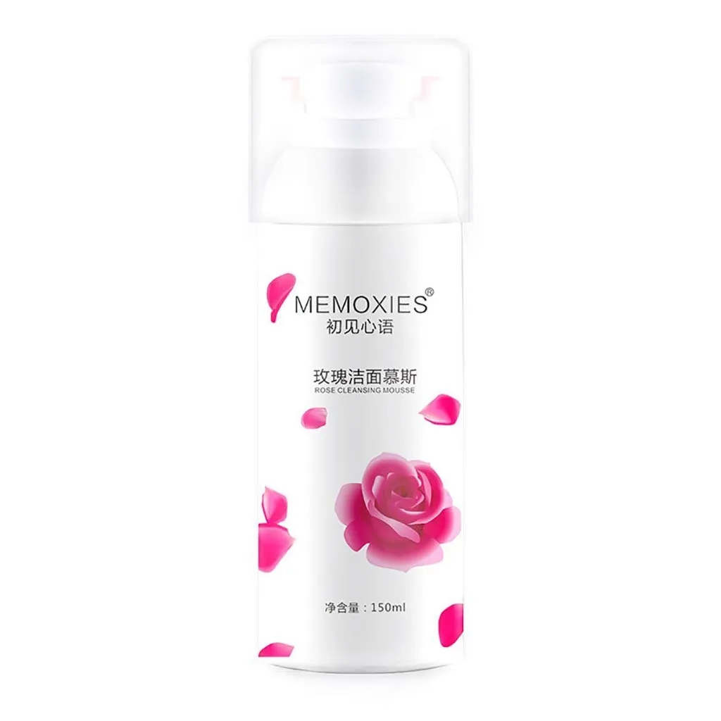 

150ml Rose Cleansing Deep Cleansing Foam Soft Cleansing Refreshing Skin Control Shrink Pores Remove Blackhead Face Cleanser