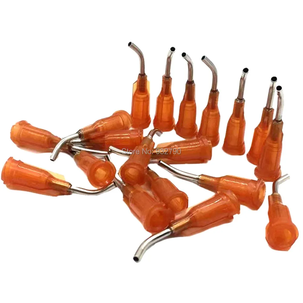 

100pcs 15G 45 Degree Needle Dispensing Needle Dispensing Needles Syringe Tip Needles for Ink Refill Liquid Glue Adhesive