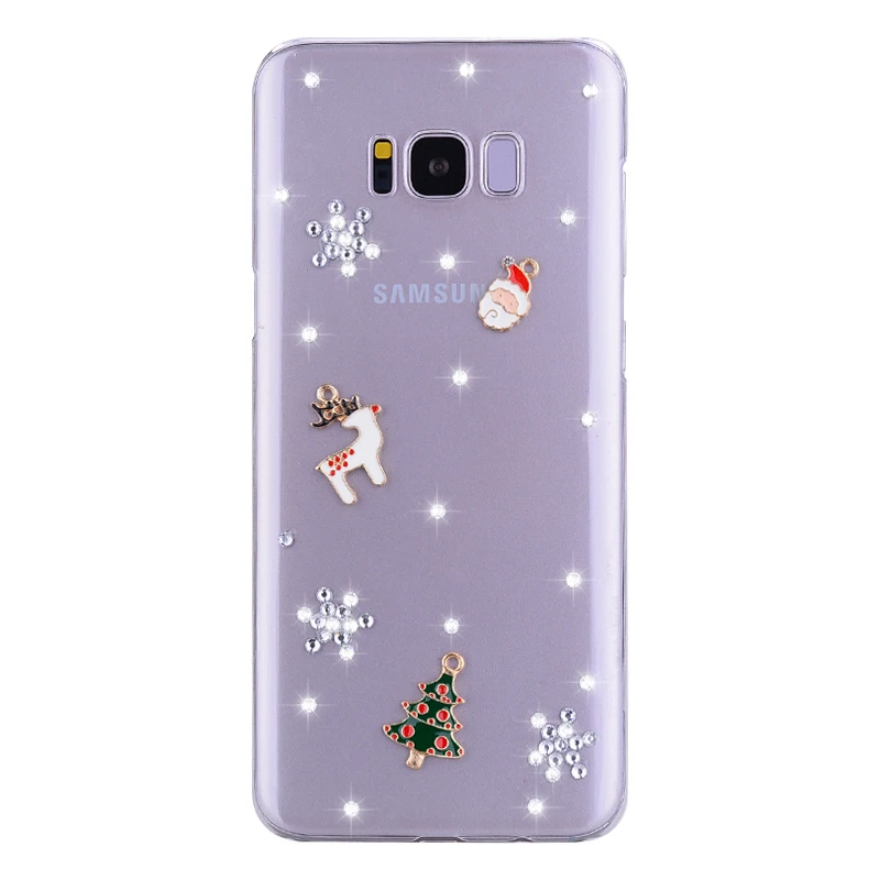 Рождественские чехлы со стразами для Samsung Galaxy S8 S9 S10 PLUS S10E S6 S7 EDGE S5 S4 S3 NOTE 10 4 3 5