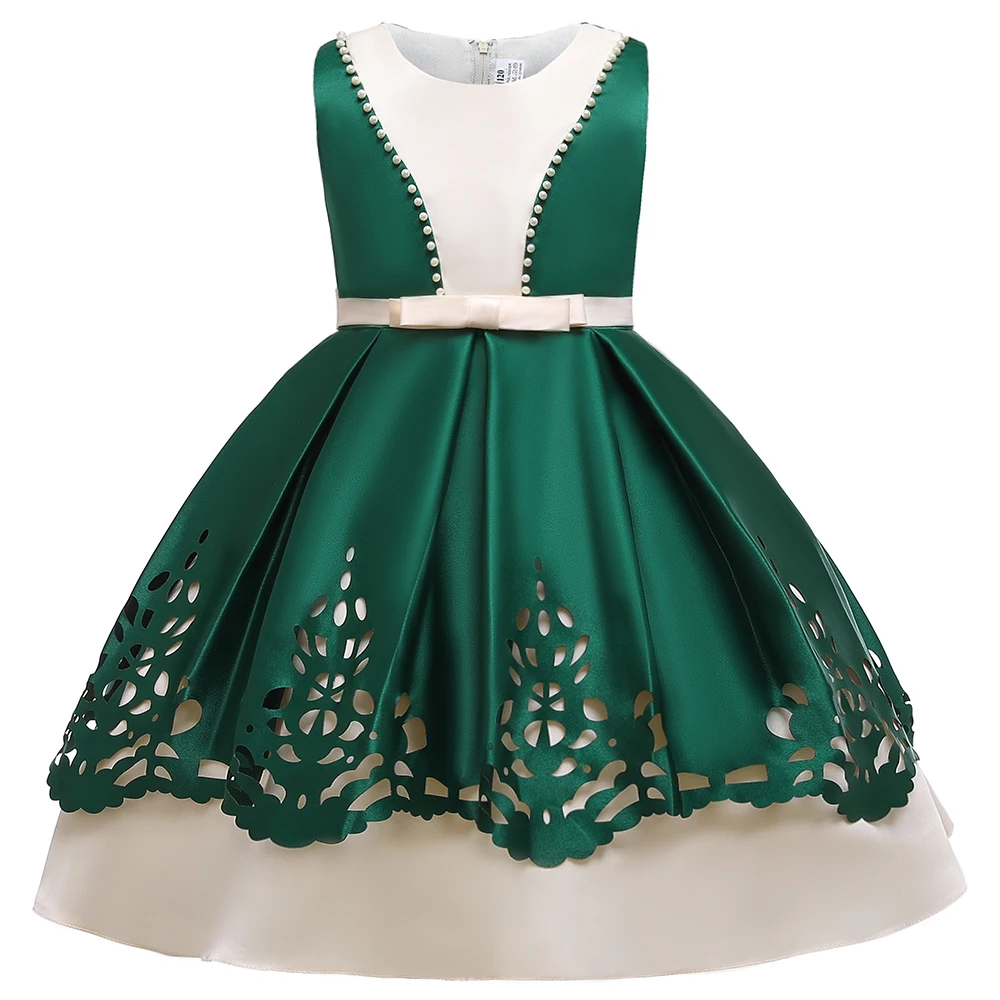 Элегантные платья для девочек с цветочным принтом Кружевной Костюм бантом