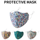 Маска для рта для взрослых, многоразовая, регулируемая, тканевая маска для лица, с цветным цветочным принтом