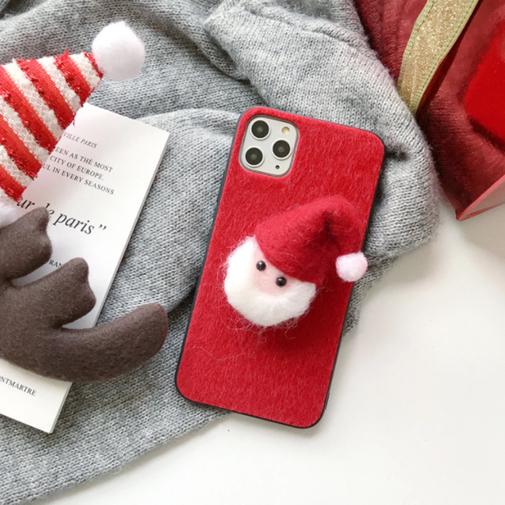 Рождественский фетровый чехол для телефона iPhone 7 8 6 6S Plus 11 12 Mini Pro XS Max XR X SE 2020
