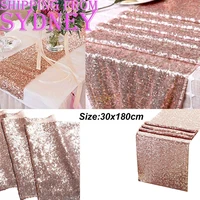 30x180cm rose gold sequin table runner wedding event party bling decoration sashes modern runners home decor shiny birthday