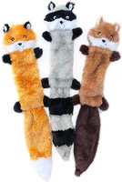 squeaky dog toys skinny peltz no stuffing squeaky plush dog toys fox raccoon and squirrel large puppy dog chew toys