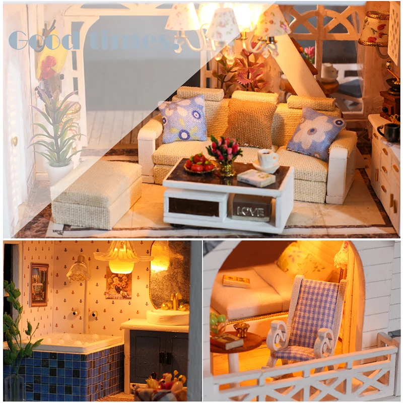 CUTEBEE DIY кукольный домик деревянные кукольные домики Миниатюрный Кукольный дом