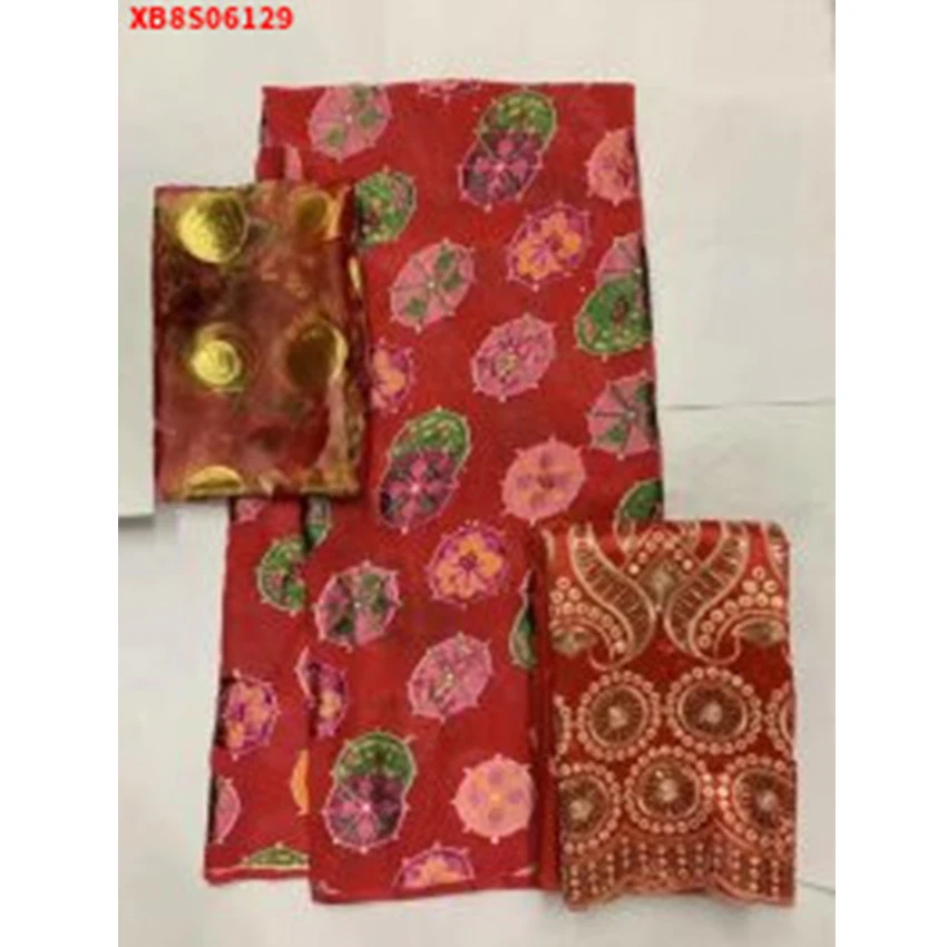 

velvet Lace Fabric Three piece set 2Yards (clothes) + 3.65Yards (clothes) + 2Yards (skirt) Tulle Cloth XB8S06129