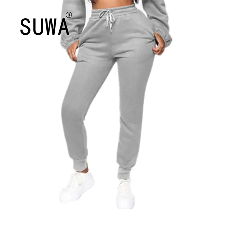 

High Waist Fashion Solid Color Casual Loose Tracksuit Jogging Pants 2020 New Outdoor Exercise Gym Trousers Mujer Sweatpants