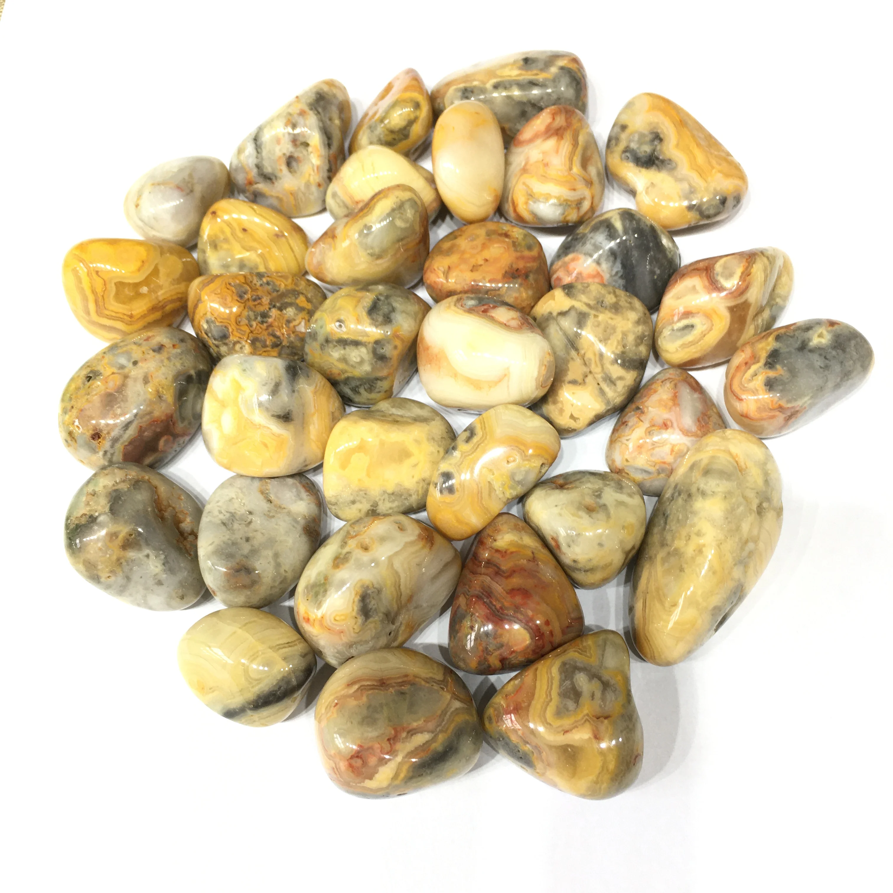 

Natural Bulk Quartz Crazy Agate Tumbled Crystals Healing Stones For Home Decoration