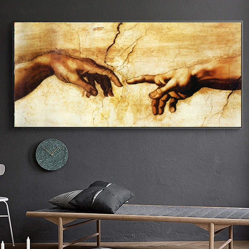 

Классическая известная масляная живопись «Рука Бога», Классическая религиозная настенная живопись, художественный постер, украшение для д...