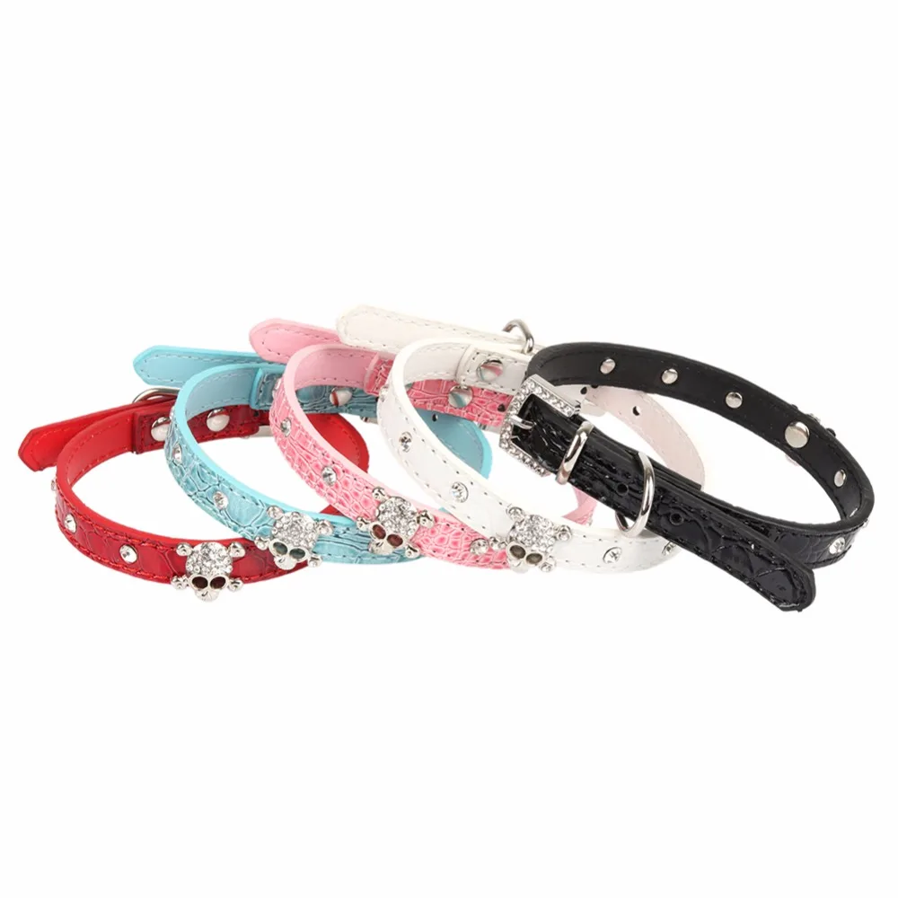 Ошейники с кристаллами в виде черепа для собак искусственный ошейник из