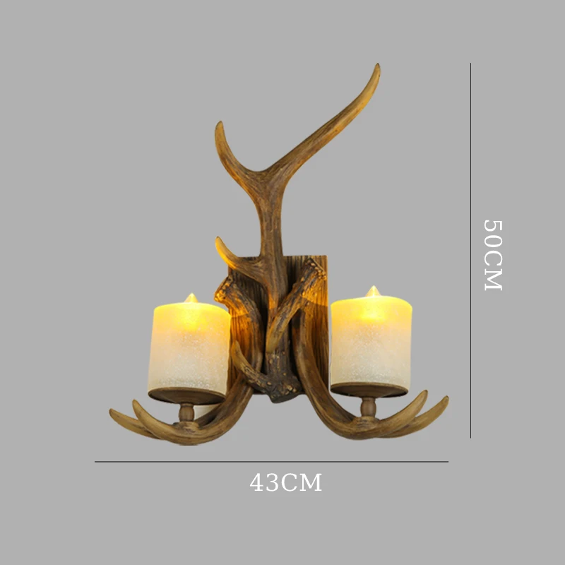 

American Country Antler Lamp Club Bar Cafe Retro Wall Light Study Living Dining Room Balcony Vintage Decoration Branch Sconce