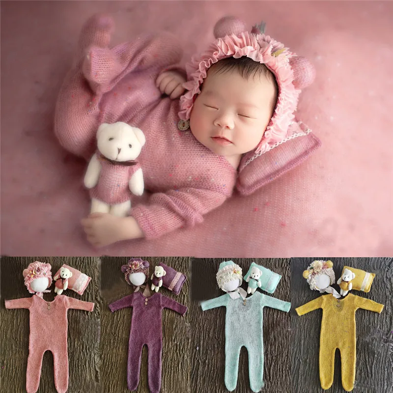 

Photography Props Hat Baby Boy Girl Romper Bodysuits Outfit Photography Baby Studio Shooting Props Clothing