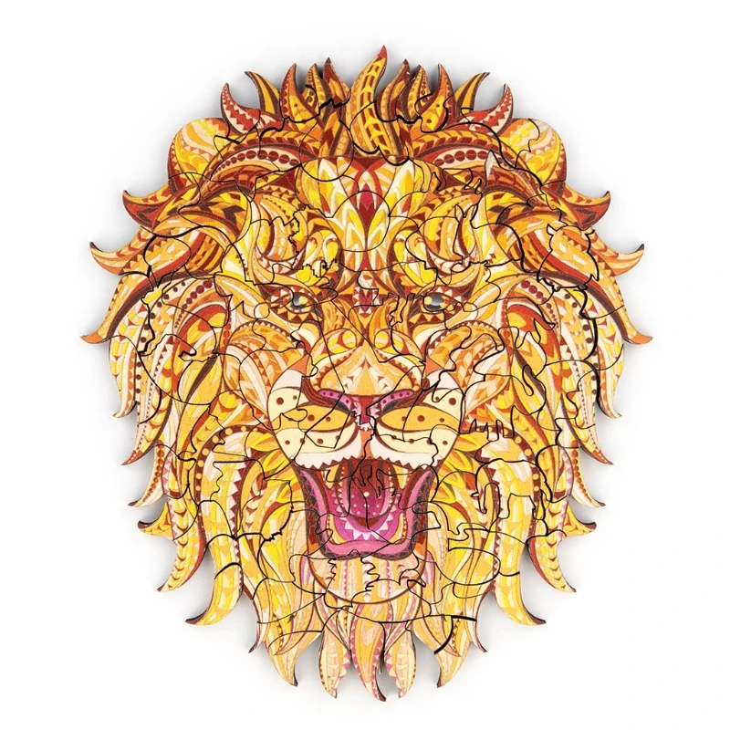 

Q9QB Customized Lion Puzzle Jigsaw Interactive Family Game Brain Teaser Party Supply