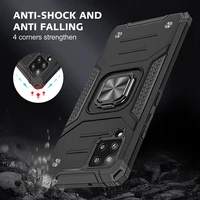 magnetic metal finger ring stand armor shockproof case for samsung galaxy a42 5g soft tpu hard pc protective cover coque fundas