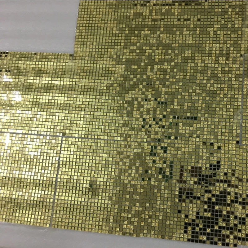 Маленькая квадратная Золотая зеркальная стеклянная мозаичная плитка декор