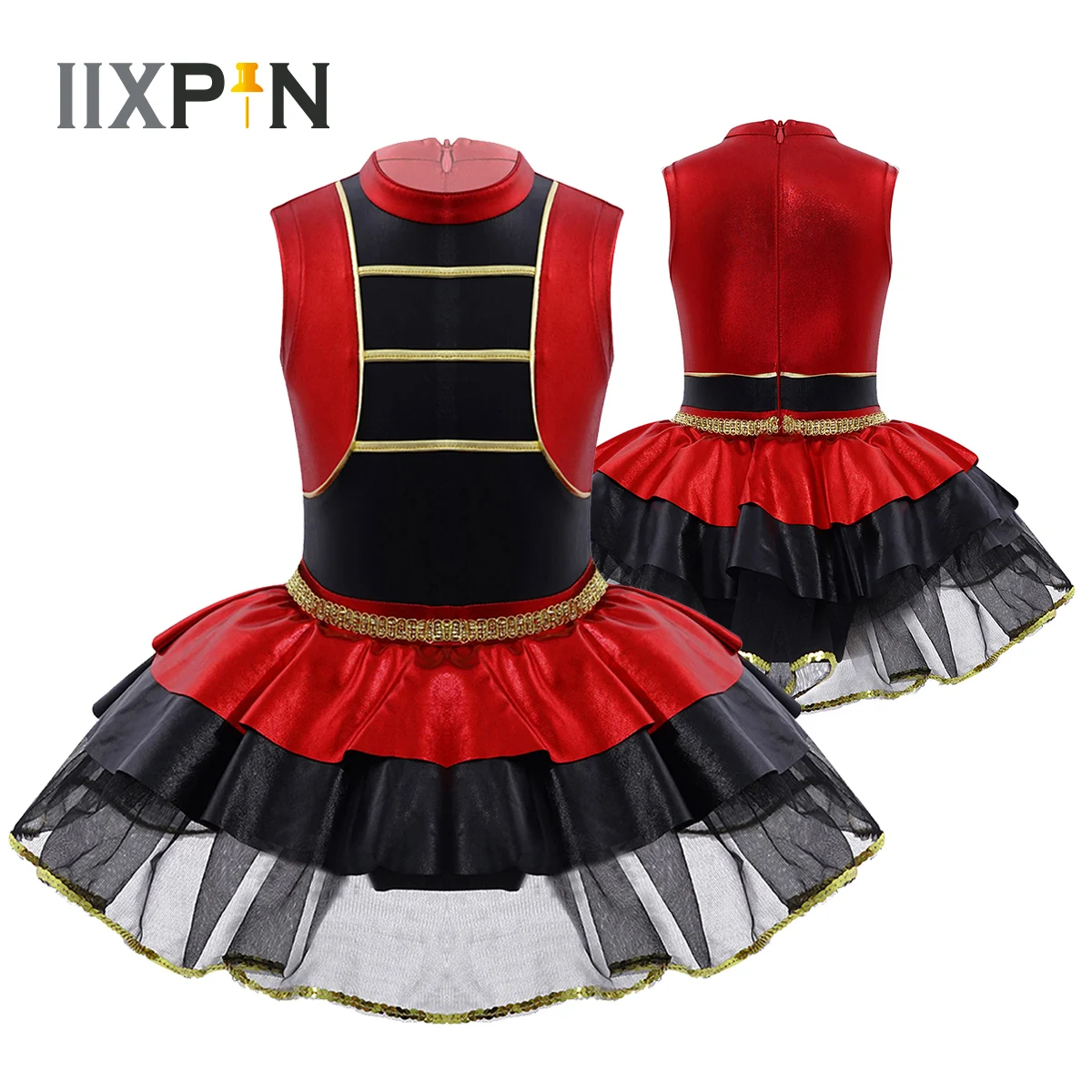 

Red Teen Girls Ballet Dress Party Dance Wear Kids Leotard Tutu Ballerina Mesh Ballet Clothing for Girls Circus Cosplay Dress