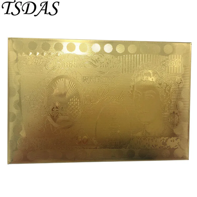 Одна палуба пластиковые карты покер с Великобритании 50 фунтов версия 24K Золотая