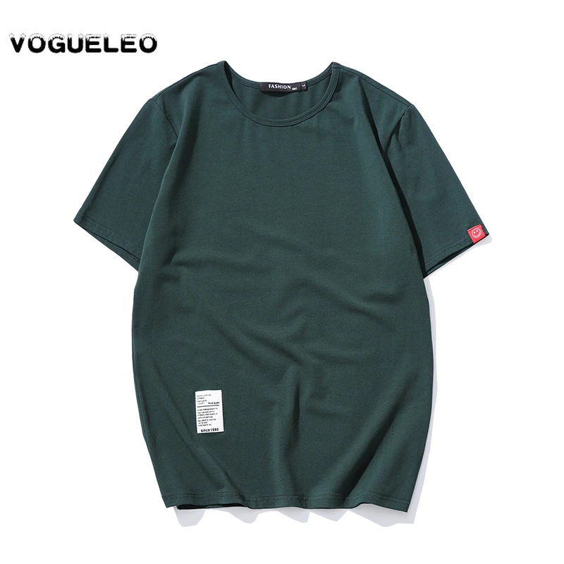 Мужская хлопковая футболка VOGUELEO повседневная Однотонная в стиле хип хоп размеры