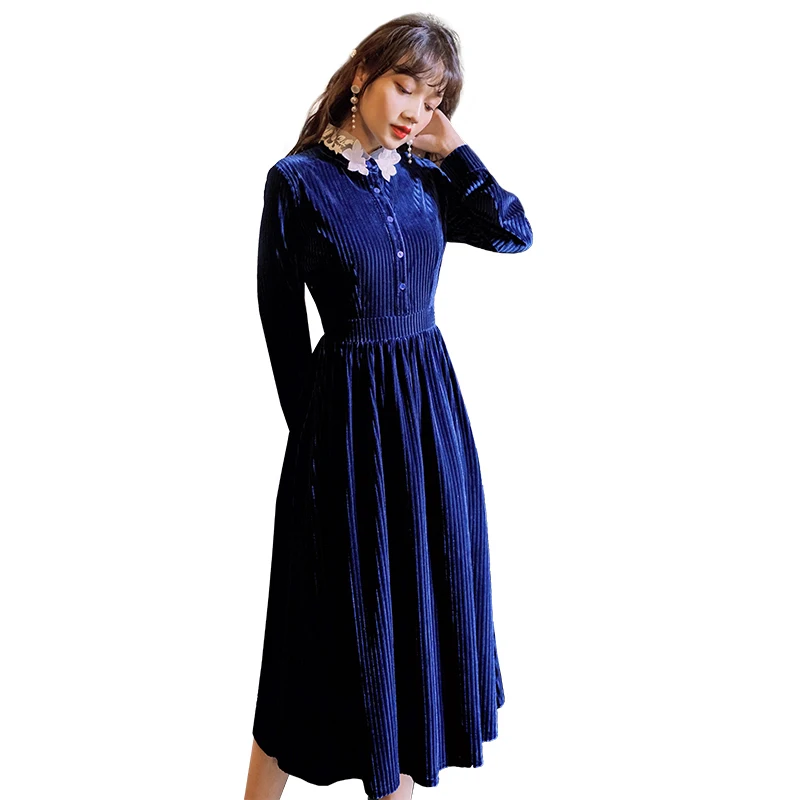 Новинка 2019 модное женское винтажное длинное платье на осень и зиму | Женская