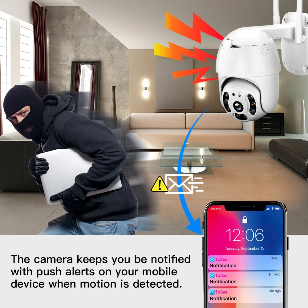 2MP HD 1080P WiFi PTZ Onvif CCVT IP камера 5x Zoom наружная сеть безопасности Водонепроницаемая