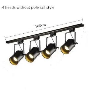 4 heads rail Современный светодиодный светильник, алюминиевый потолочный рельсовый светильник, точечный рельсовый Точечный светильник, магазин одежды, Домашний Светильник, светильники luminiare - Испускаемый цвет: 4 heads rail