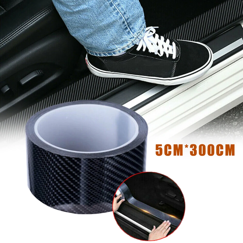 

1 set Car sticker 3D Carbon Fiber Vinyl Carbon Fiber Door Sill Protector