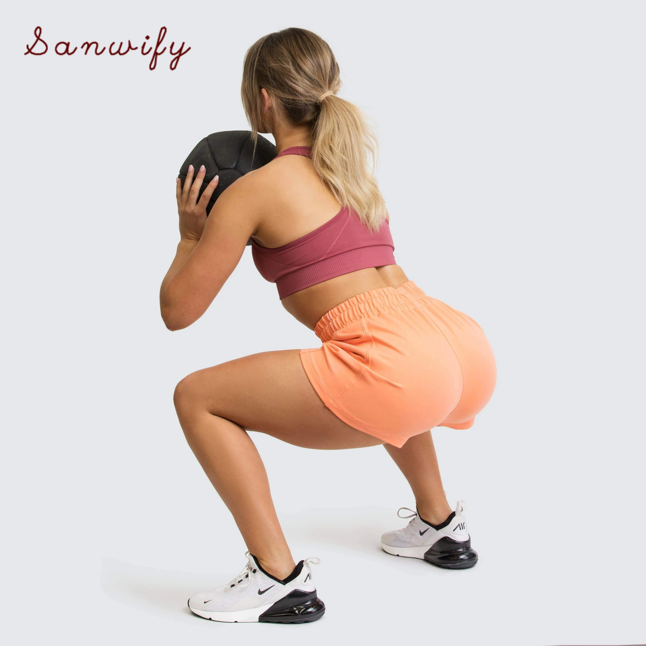 

Women's High Waist Sports Shorts Workout Running Fitness Staple Yoga Shorts Gym Yoga Leggings With Side Pocket