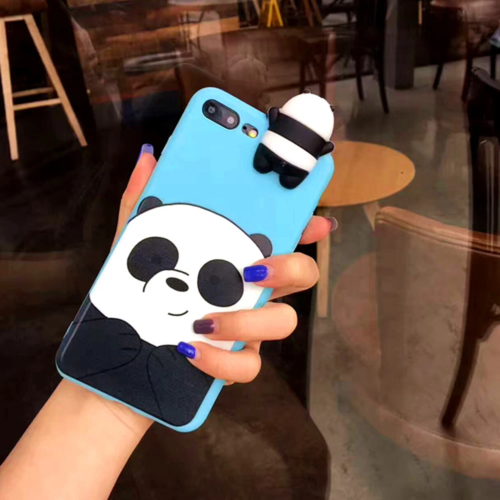 Силиконовый чехол с милой маленькой пандой для Iphone 5 6 6s p 6sp 7 8 8plus защитой от