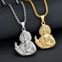 religious vintage jesus pendant for men fashion hip hop long link chain punk necklace jewelry party gift for men