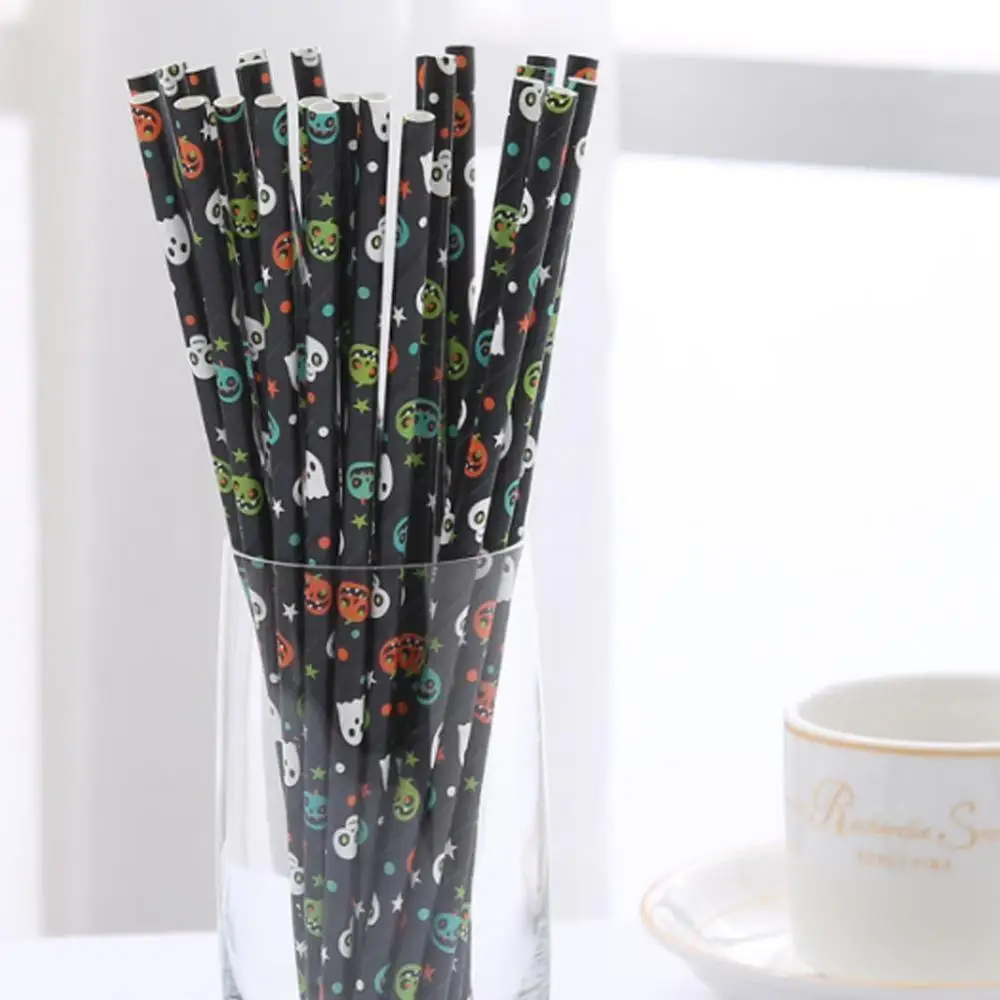 25 шт. бумажные трубочки в полоску с черными усами Свадебные соломинки вечерние