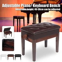 new wood piano bench piano chair adjustable height piano bench pu padded seat bench single chair stool storage case furniture