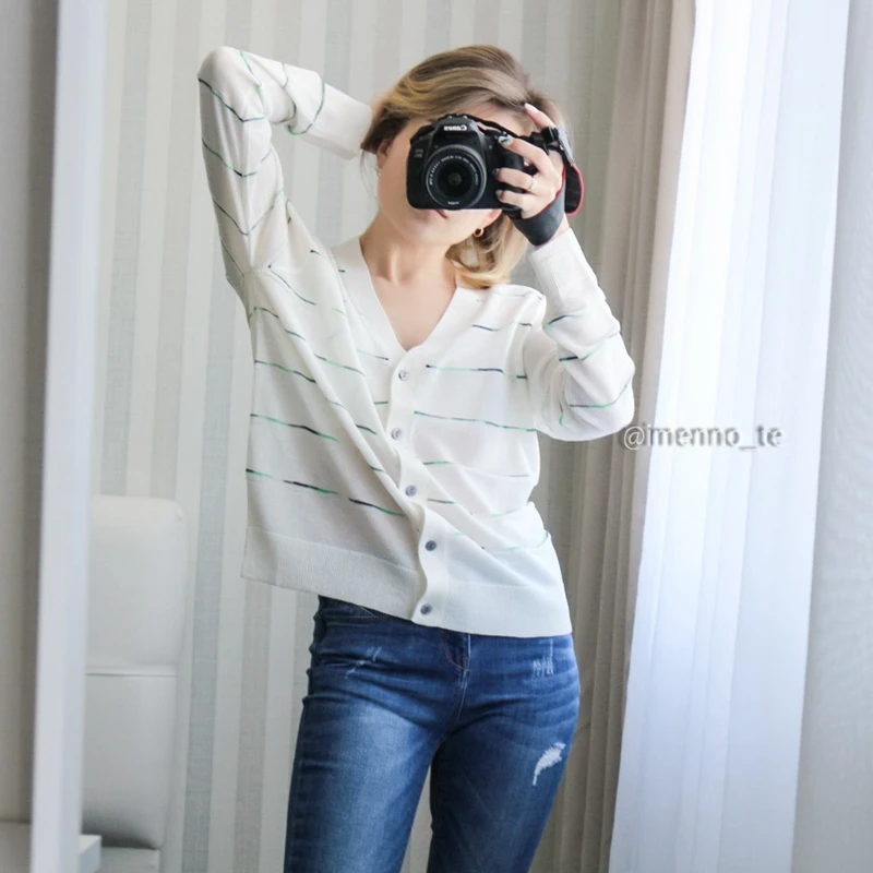 Женский трикотажный кардиган GIGOGOU черный/серый/розовый Повседневный с длинным