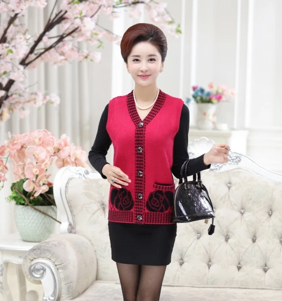 Женский кардиган 2019 без рукавов вязаный свитер жилет шерсть однобортный женский