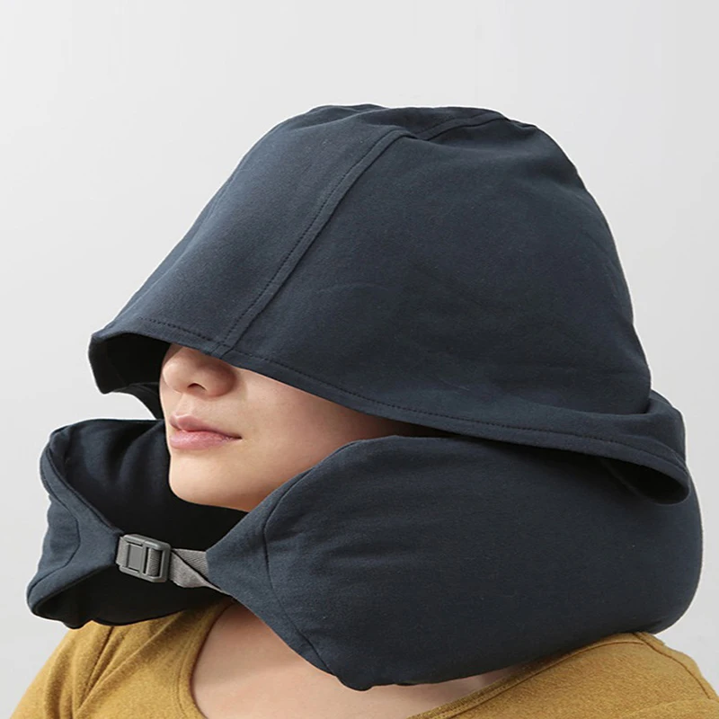 Подушка для шеи тела однотонная серая хлопковая подушка с ворсом мягкая u