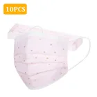 Маски тканевые 3-слойные в горошек, для взрослых, 10 шт.