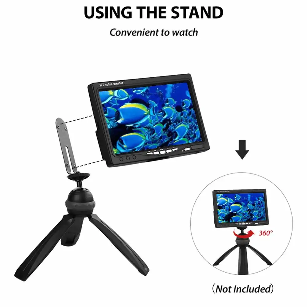 Дешево Комплект подводной рыболовной камеры 7 дюймов 1200TVL 4500MA 1280 * 720PX HD с функцией ночного видения